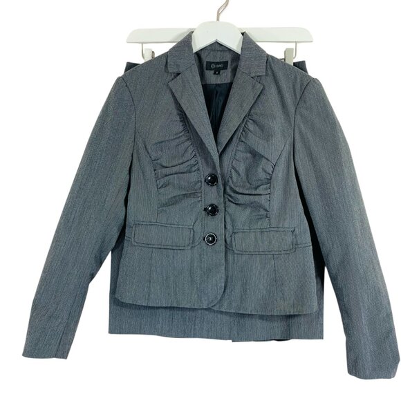 Rayon Blend 2 piece set  womens cropped blazer sz 9 & pencil skirt sz 7 col grey - Picture 5 of 16